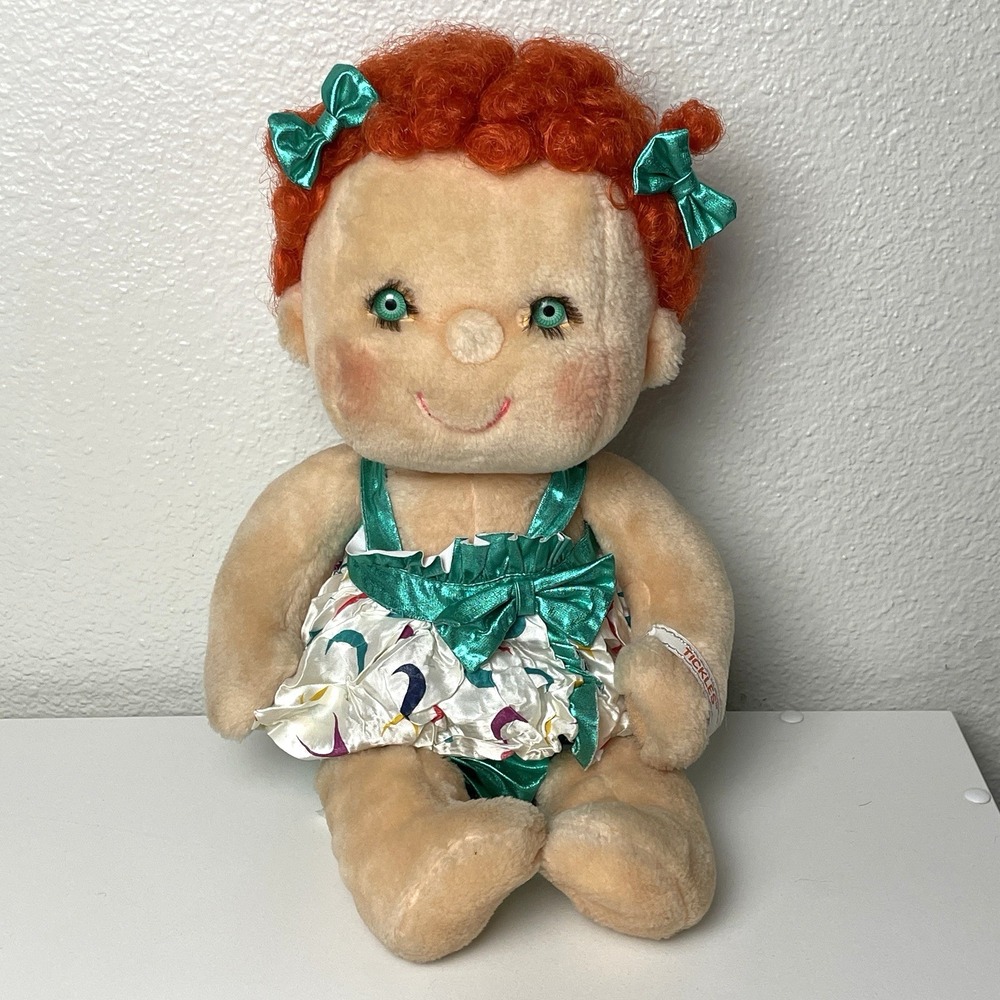 Vintage 1985 Kenner Hugga Bunch TICKLES Plush Doll Orange Hair Original Dress